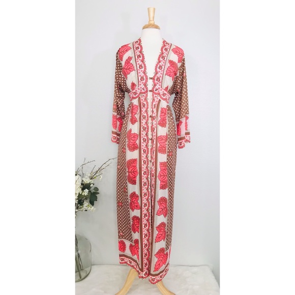 Emilio Pucci Other - Emilio Pucci Formfit Rogers 70s Multicolor Retro Print Kaftan Maxi Robe Dress, S